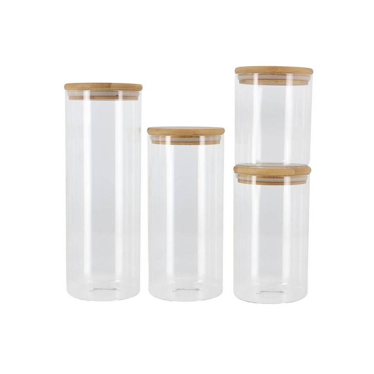 Set of 4 Menastyl Camelia glass storage jars