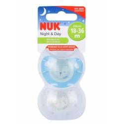 Nuk pacifiers 18-36 months Night and Day Hedgehog & sheep