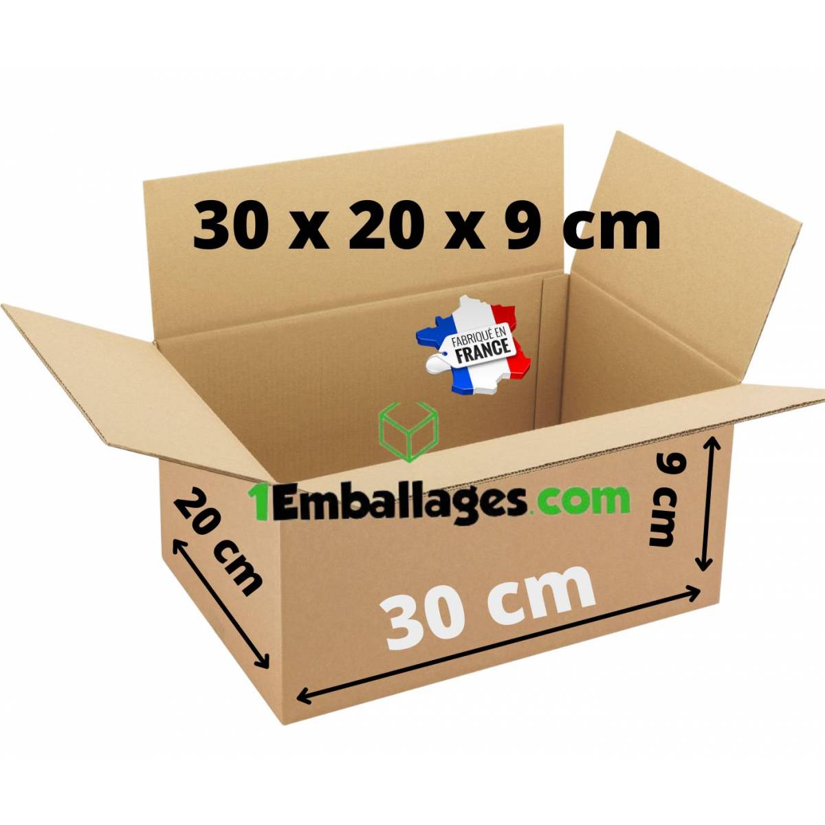 Cartons d'expeditions 300 x 200 x 90 mm pour petit objet plat, livres,  jouets -Made in France - 1Emballages.com (10) - MaxxiDiscount