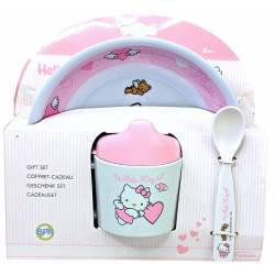 Confezione regalo Tazza, cucchiaio, piatto Hello Kitty 6 mesi+