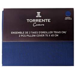 Juego de 2 fundas de almohada azul marino 75 x 45 cm Torrente