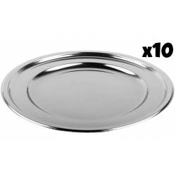 Piatti di plastica x10 argento 30,5 cm Sabert