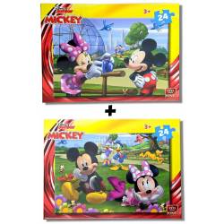 Pack Puzzles Mickey et Minnie 24 pièces KING