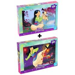 Packung mit 2 Puzzles Mulan 50 Teile Disney Princess