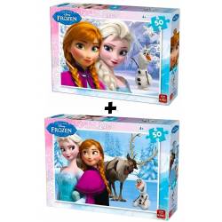 Paquete de rompecabezas de 50 piezas de Elsa y Anna de Frozen