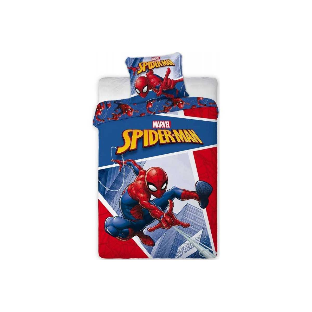 Parure housse de couette Spiderman et sa taie d'oreiller 63x63 cm