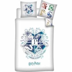 Housse de Couette Harry Potter Blanc 140 x 200 cm + Taie d'Oreiller