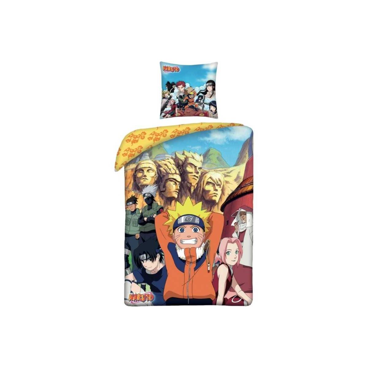 Parure Housse de Couette Naruto 140 x 200 cm + Taie d'Oreiller