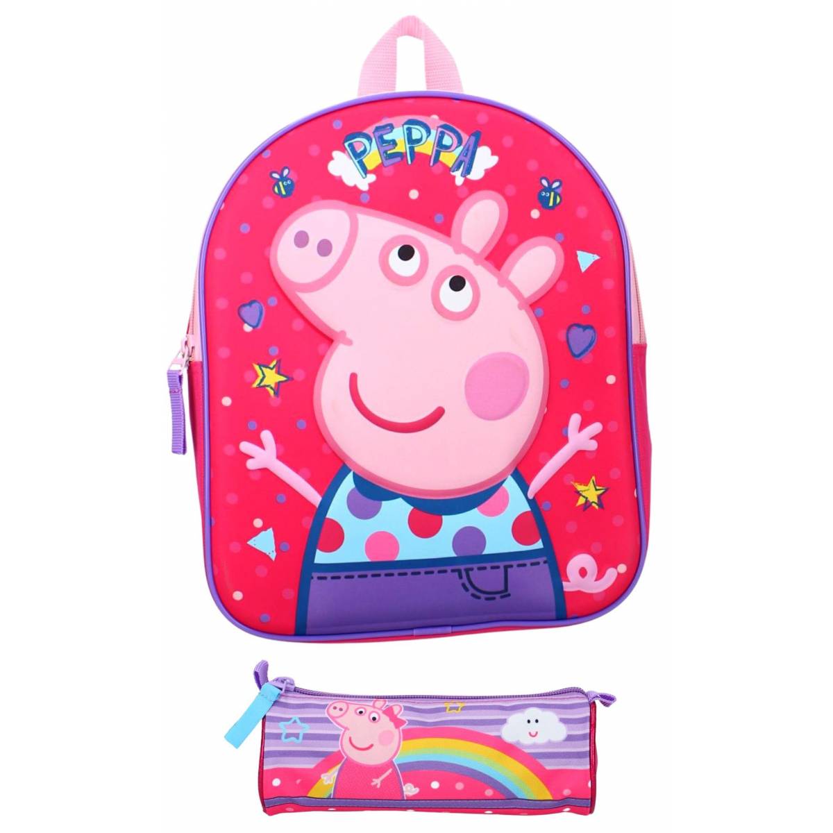 Pack Nursery 3D backpack + Peppa Pig pencil case