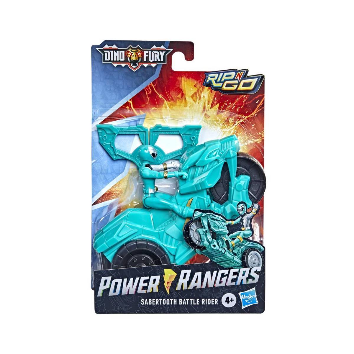 Power Rangers Dino Fury Moto de combat Dents de sabre Vert