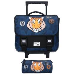 Pack Schoolbag on wheels + Cool Claws Skooter Tiger pencil case