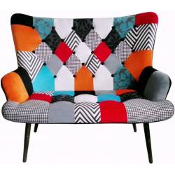 Scandinavian Helsinki 2-seater sofa Patchwork Multicolored