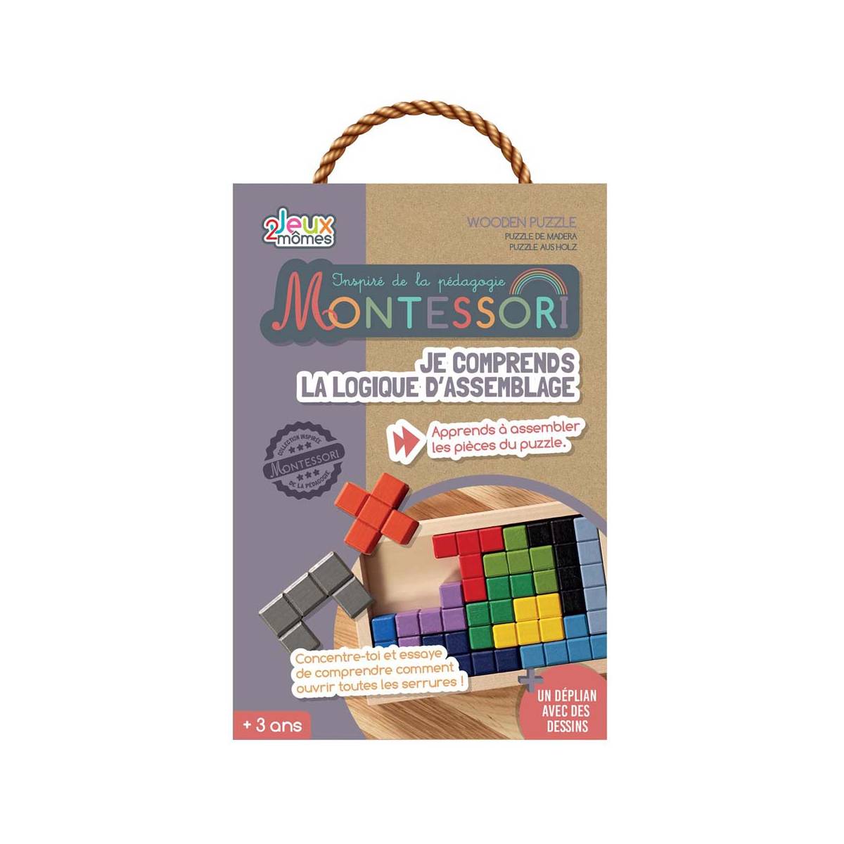 Jouet personnalisé Montessori puzzle silicone et bois I Puzzle