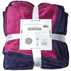 Double-Sided Fleece Blanket 130 x 180 Purple/Grape Bear