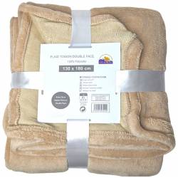 Double-Sided Fleece Blanket 130 x 180 Beige/Ecru Bear