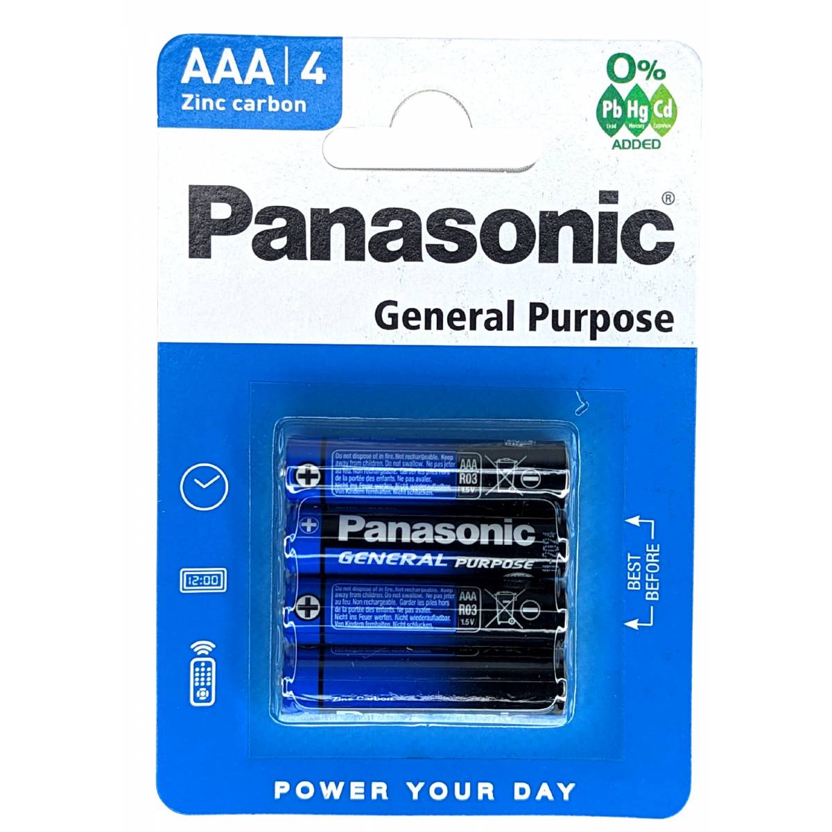 Piles Panasonic AAA LR3 1.5V Zinc - Pack de 4