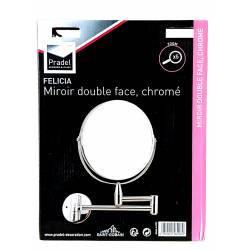 Miroir à fixer double face chromé grossissant x5 Pradel Felicia