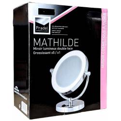 Specchio luminoso da tavolo bifacciale Ø17cm Pradel Mathilde