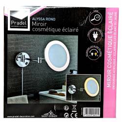 Mirror to fix magnifying x3 illuminated 21.5 cm Pradel Alyssa