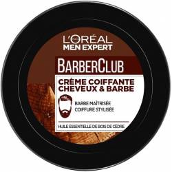 L'Oréal Men Expert Barber Club Cire Fixante Look Rétro - Fixation Forte & Effet Brillant - 75 ml