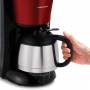 Morphy Richards Filter Kaffeemaschine mit Timer und Thermoskanne, Edelstahl/rot