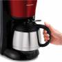 Morphy Richards Filter Kaffeemaschine mit Timer und Thermoskanne, Edelstahl/rot