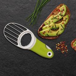 Joseph Joseph GoAvocado, 3-in-1 Avocado Tool with soft grip handle, Green
