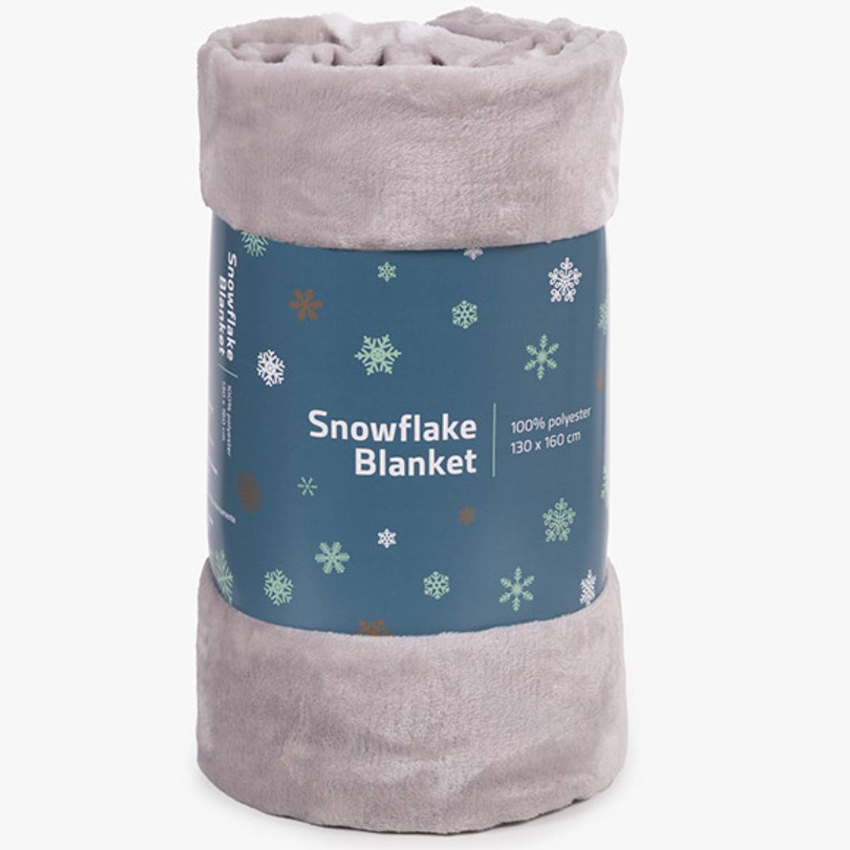 Fleece blanket 130 x 160 cm 100% polyester snowflake