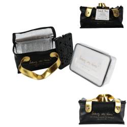 Elegante borsa da pranzo nera e oro COOK CONCEPT