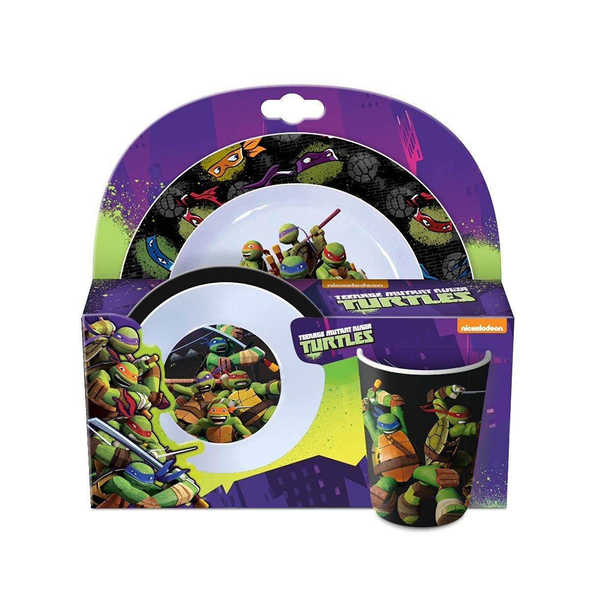 Teenage Mutant Ninja Turtles 3-piece Dining Set Gift Box Plate Bowl Drink Cup 3+ 