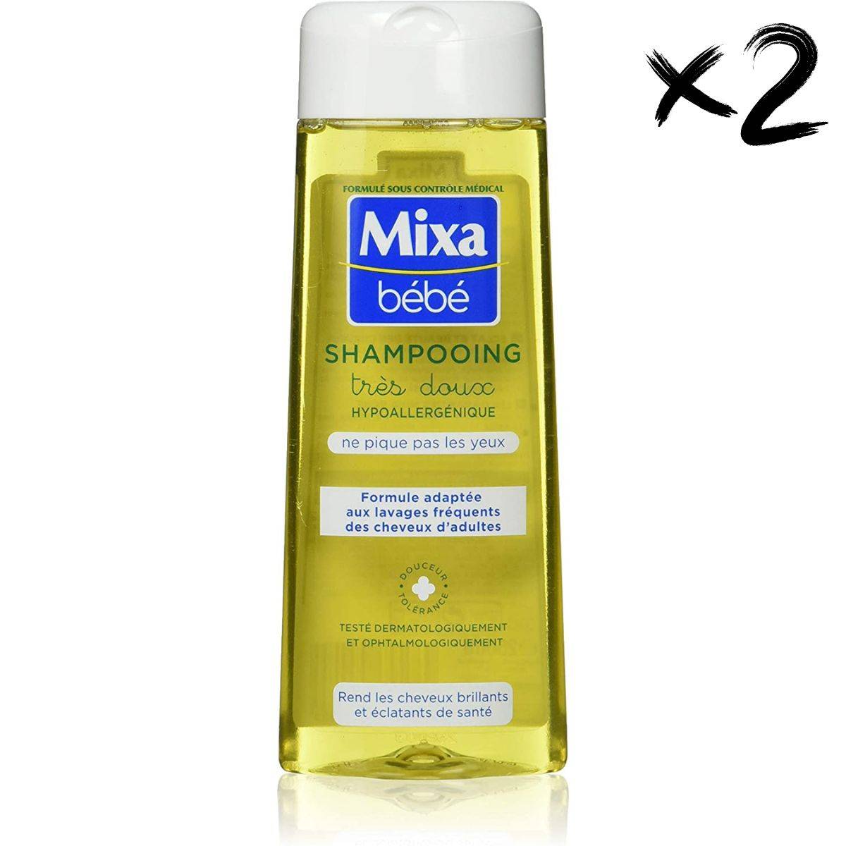 Mixa baby Lot of 2 Very mild hypoallergenic shampoo 250ml x2 - MaxxiDiscount