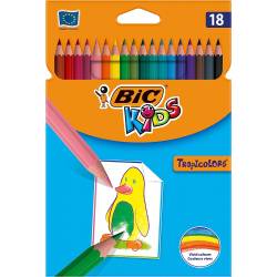 18 Crayons de Couleurs BIC Kids Tropicolors