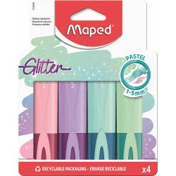 Maped - Pochette de 4 surligneurs Fluo’Peps Classic Glitter