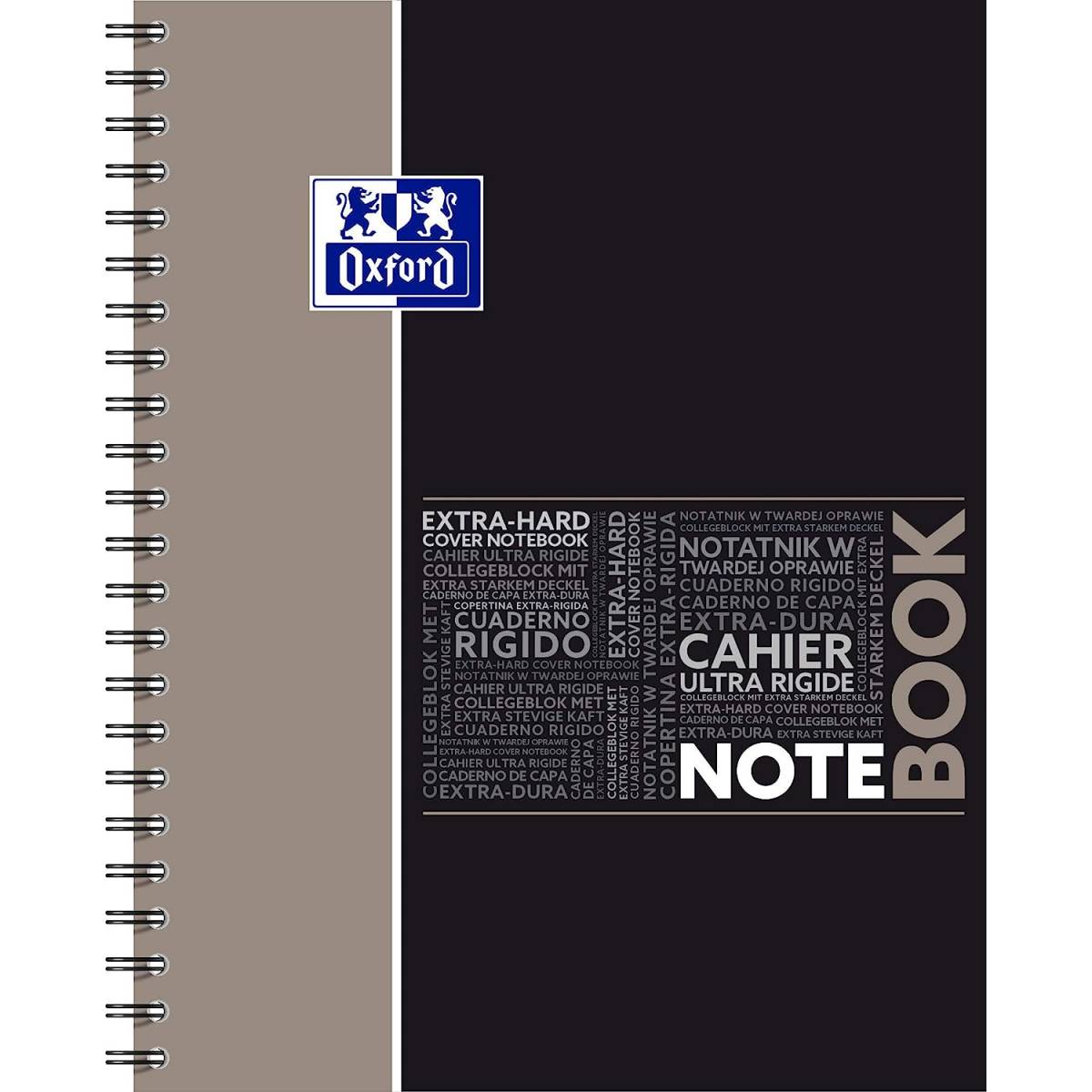 Cahiers A4 160 pages Oxford Notebook carreaux 5 x 5 mm, gris, lot de 5 -  Cahiers