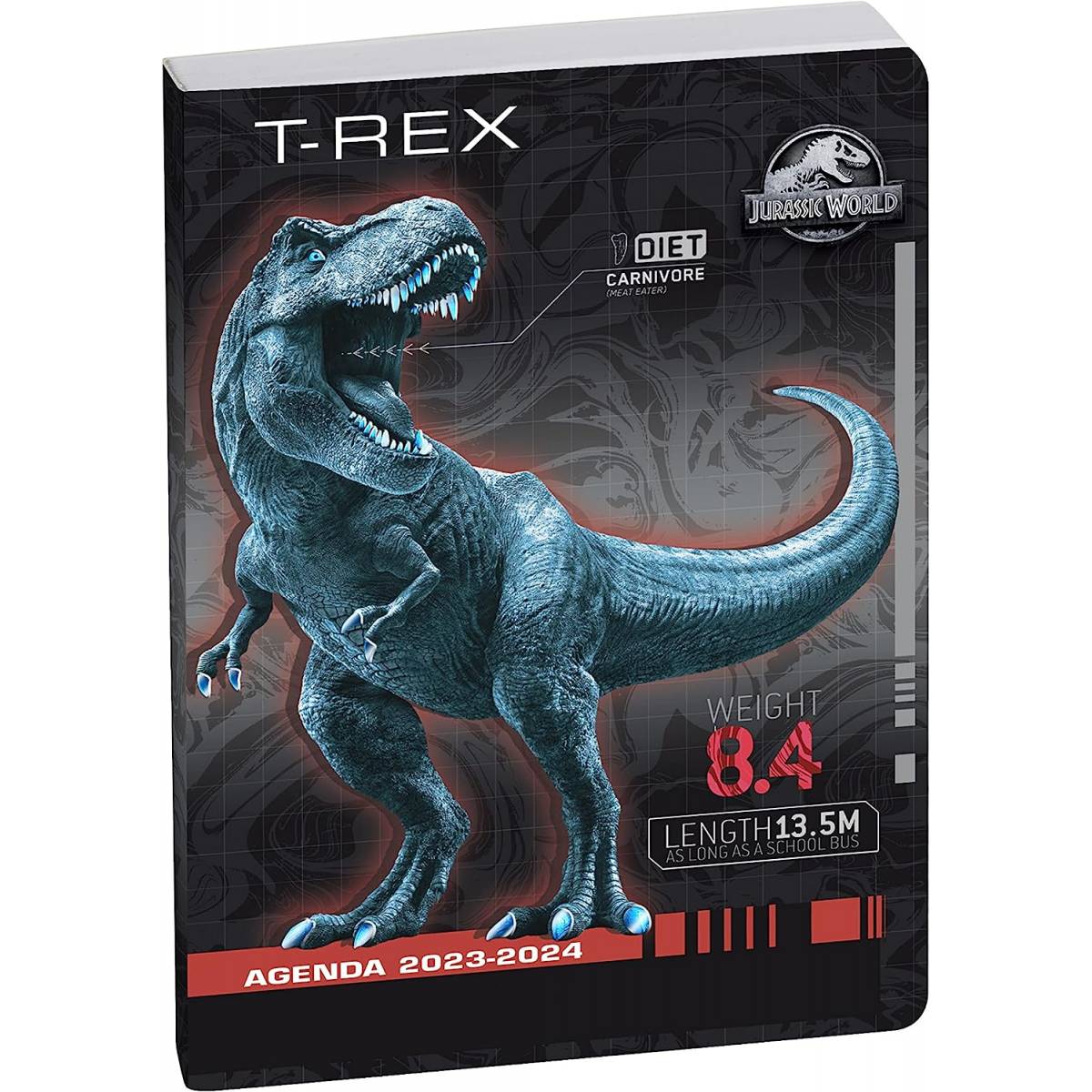 Agenda scolaire T-Rex Jurassic World 2023/2024