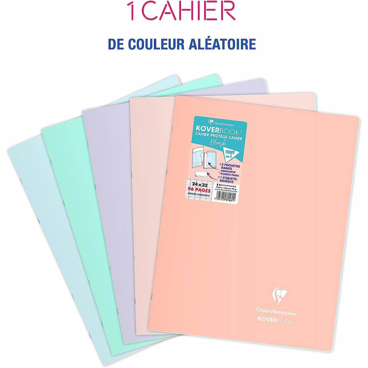 Clairefontaine Cahier Kover Book 24 x 32 cm grands carreaux translucide