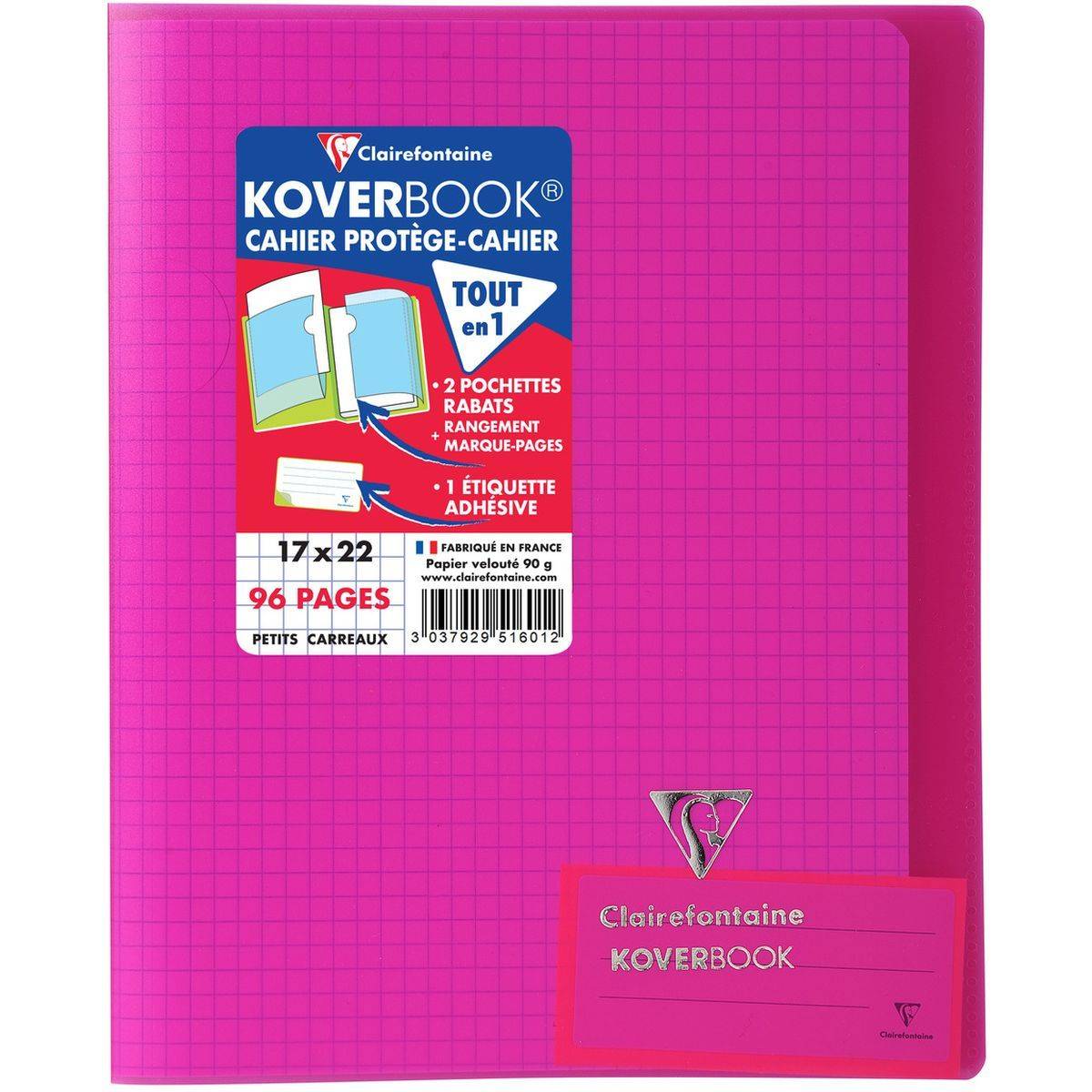 Clairefontaine Koverbook 96 Pages - 17x22 - Small Squares