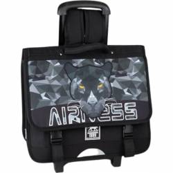 Cartable à roulettes Airness - 3 compartiments - 41 cm - noir