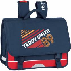 Cartable Teddy Smith Warm Up - 3 compartiments - 41 cm - bleu/rouge