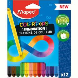 MAPED Lot de 12 crayons de couleur Color Peps Infinity