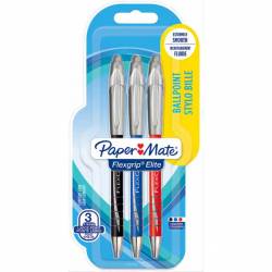 3 Paper Mate Flexgrip Elite Ballpoint Pens
