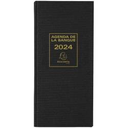 Exacompta 38582E - 1 Agenda Civil du Banquier Long 2 Volumes Noir - 34 x 16 cm - Janvier 2024 à Décembre 2024