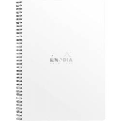 RHODIA  - Cahier à Spirale Notebook Blanc - A4+ - Ligné - 160 pages Détachables
