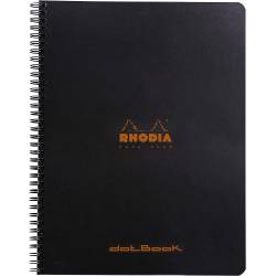 Notebook Rhodia Classic reliure intégrale 22,5x29,7 cm 160 pages dot détachables 80g - Noir
