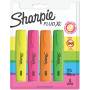 Sharpie Fluo XL Textmarker | Keilspitze | sortierte fluoreszierende Farben | 4 Stück
