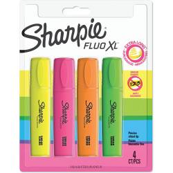 Sharpie Fluo XL Highlighters Assorted Fluorescent 4 Count