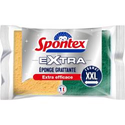 SPONTEX - Eponge grattante XXL Extra - 2 éponges Extra efficaces - Taille XXL