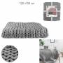 Plaid Grosses Mailles Chunky Gris 120 x 150 cm - The Home Deco