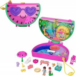 Polly Pocket Watermelon Pool Party Theme Box with 12 Accessories