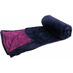 Double-Sided Fleece Blanket 130 x 180 Purple/Grape Bear